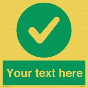 Custom green background, green circle with tick